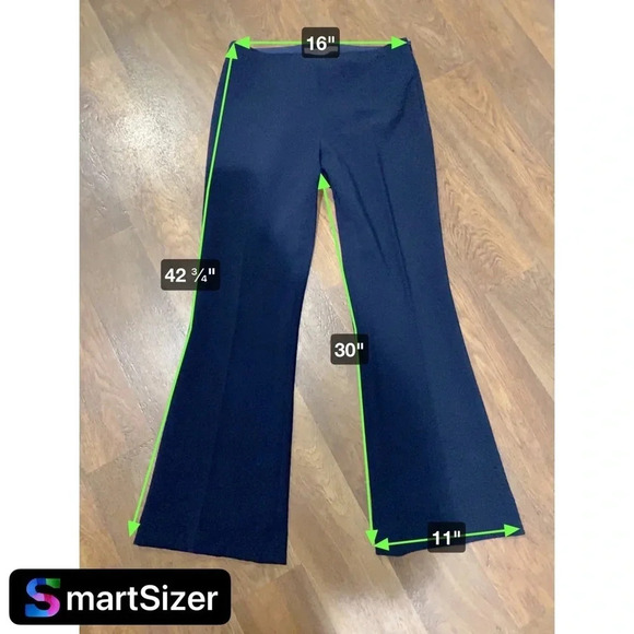 Trina Turk CHIMAYO PANT High Waist Flare Leg Trousers Navy Blue Size 4 - Picture 12 of 12
